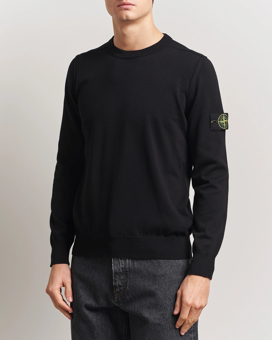 Herr | Tröjor | Stone Island | Soft Organic Cotton Crew Neck Black