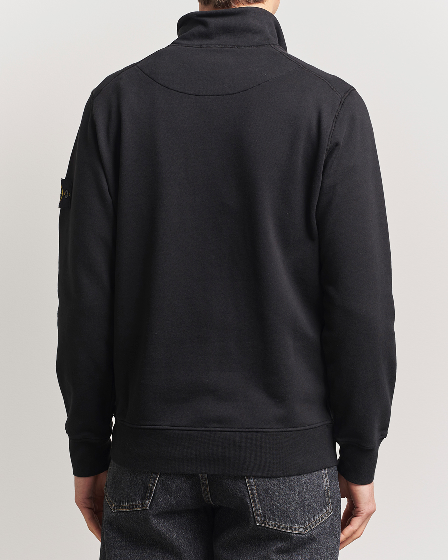 Herr | Tröjor | Stone Island | Garment Dyed Fleece Half Zip Black