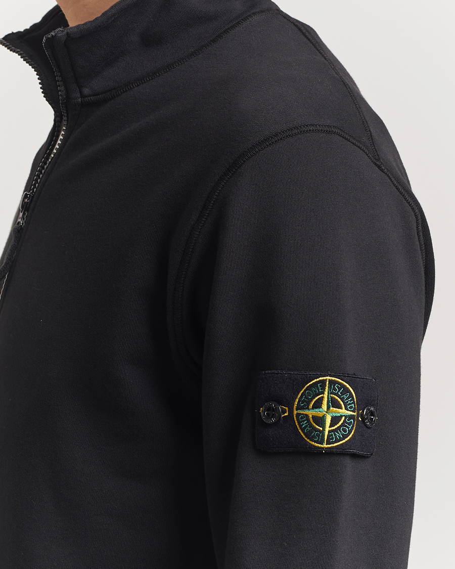 Herr | Tröjor | Stone Island | Garment Dyed Fleece Half Zip Black