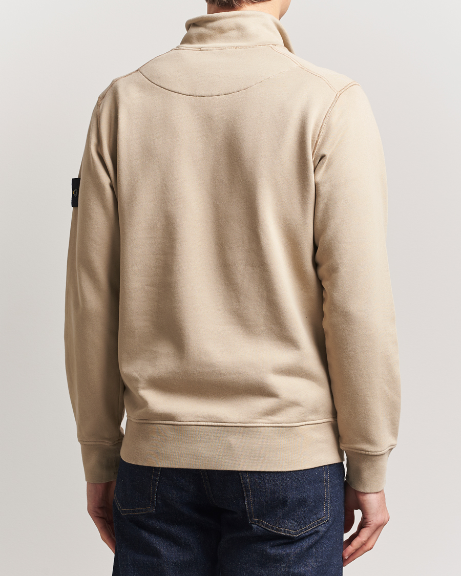 Herr | Tröjor | Stone Island | Garment Dyed Fleece Half Zip Desert