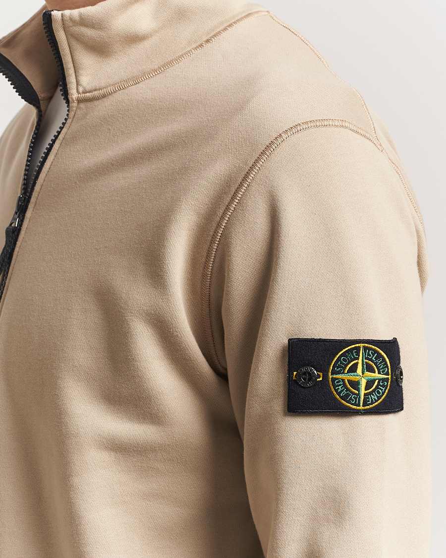 Herr | Tröjor | Stone Island | Garment Dyed Fleece Half Zip Desert