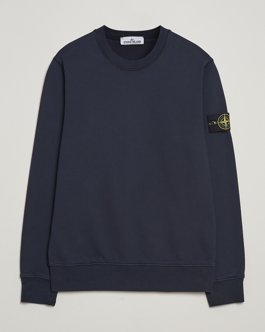 Herr | Tröjor | Stone Island | Garment Dyed Fleece Sweatshirt Navy Blue