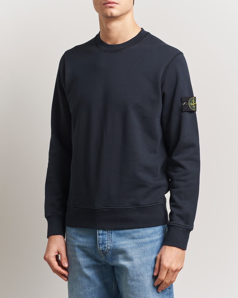 Herr | Tröjor | Stone Island | Garment Dyed Fleece Sweatshirt Navy Blue