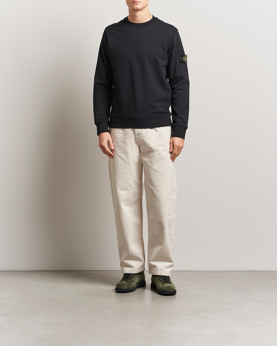 Herr | Tröjor | Stone Island | Garment Dyed Fleece Sweatshirt Black