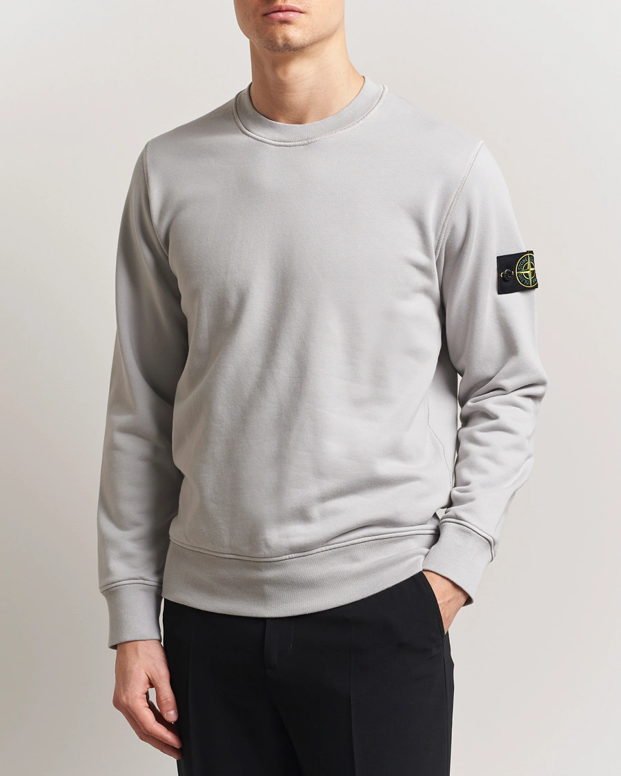Herr | Tröjor | Stone Island | Garment Dyed Fleece Sweatshirt Pearl Grey