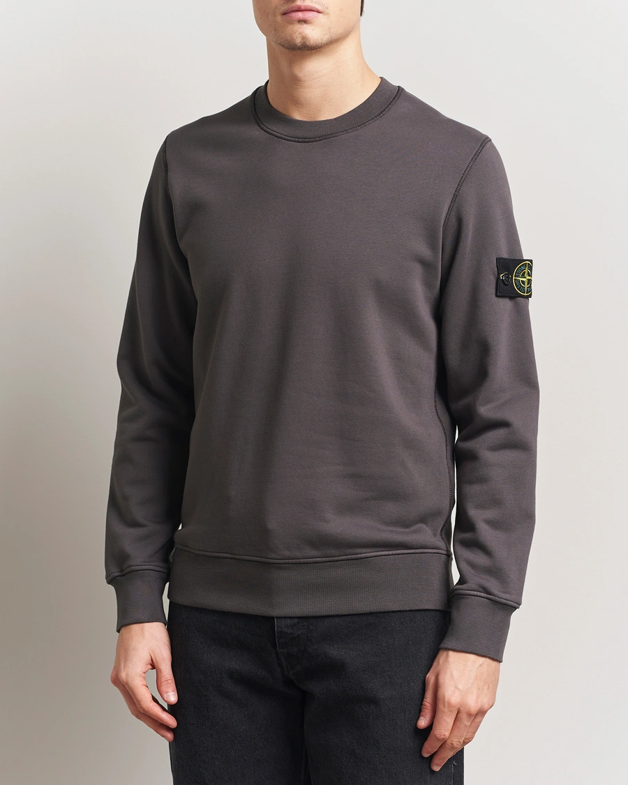 Herr | Tröjor | Stone Island | Garment Dyed Fleece Sweatshirt Charcoal