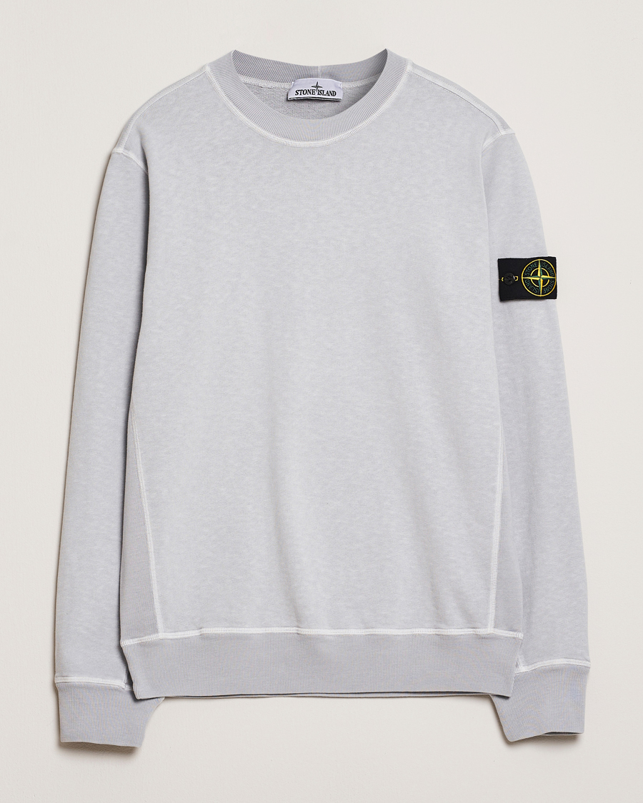 Herr | Tröjor | Stone Island | Old Dyed Cotton Sweatshirt Pearl Grey
