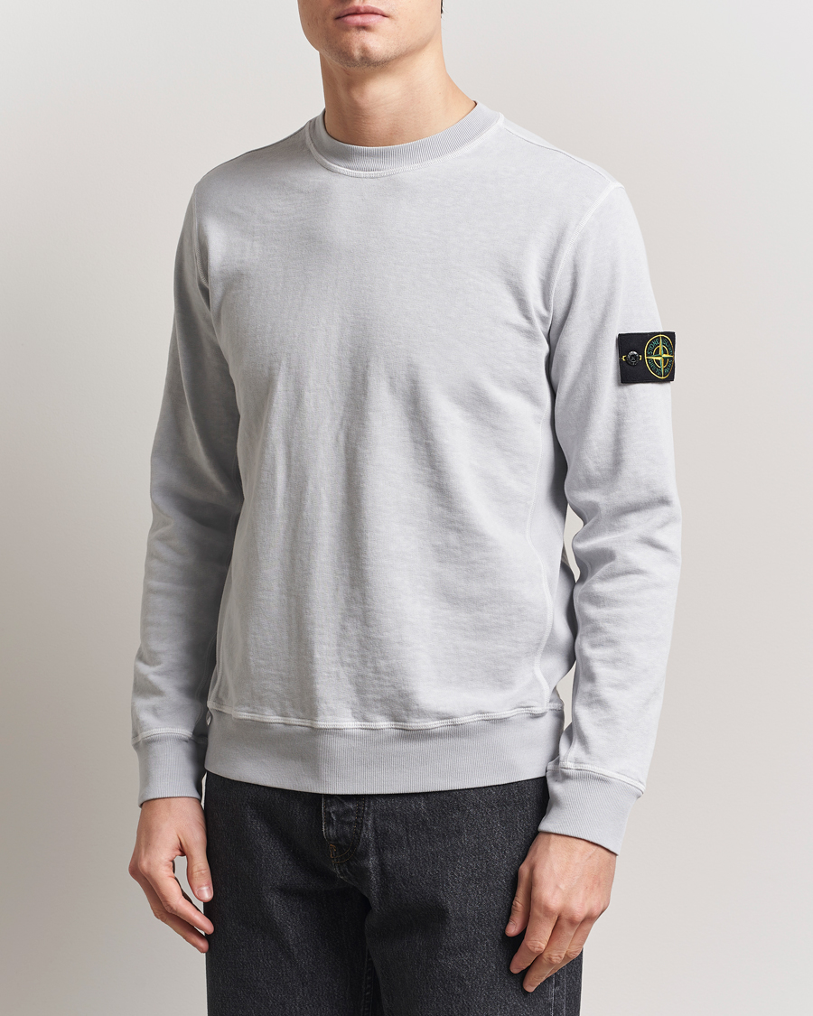 Herr | Tröjor | Stone Island | Old Dyed Cotton Sweatshirt Pearl Grey