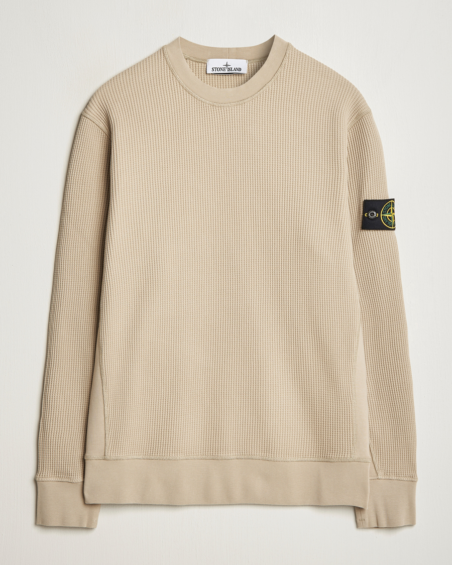 Herr | Tröjor | Stone Island | Organic Cotton Waffle Fleece Sweatshirt Desert