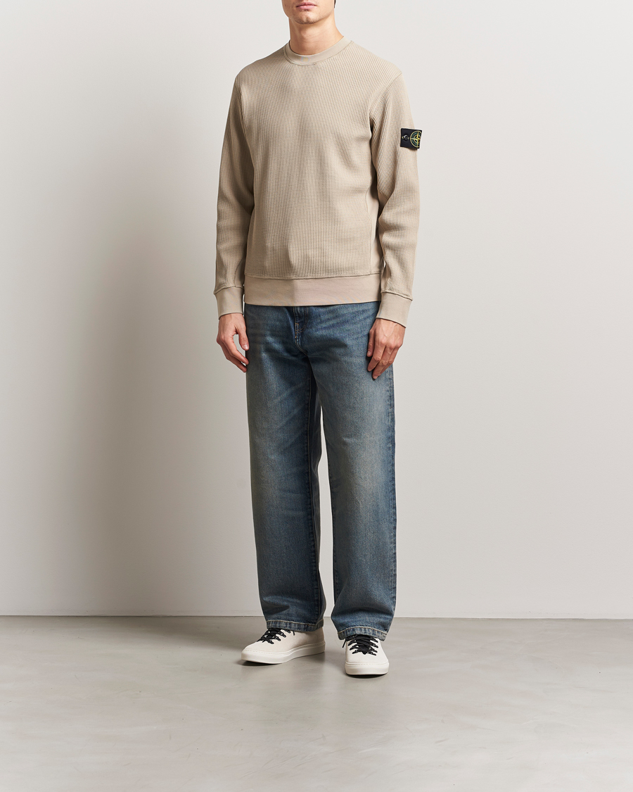 Herr | Tröjor | Stone Island | Organic Cotton Waffle Fleece Sweatshirt Desert