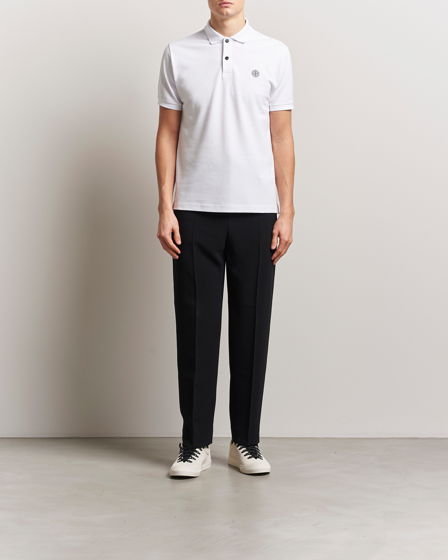 Herr | Pikéer | Stone Island | Organic Cotton Pique Polo White