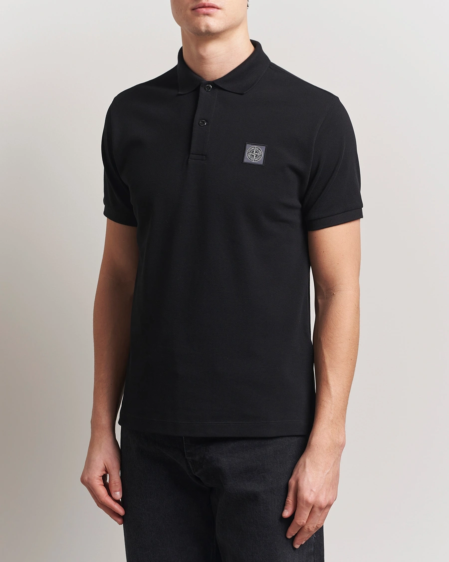 Herr | Pikéer | Stone Island | Organic Cotton Pique Polo Black