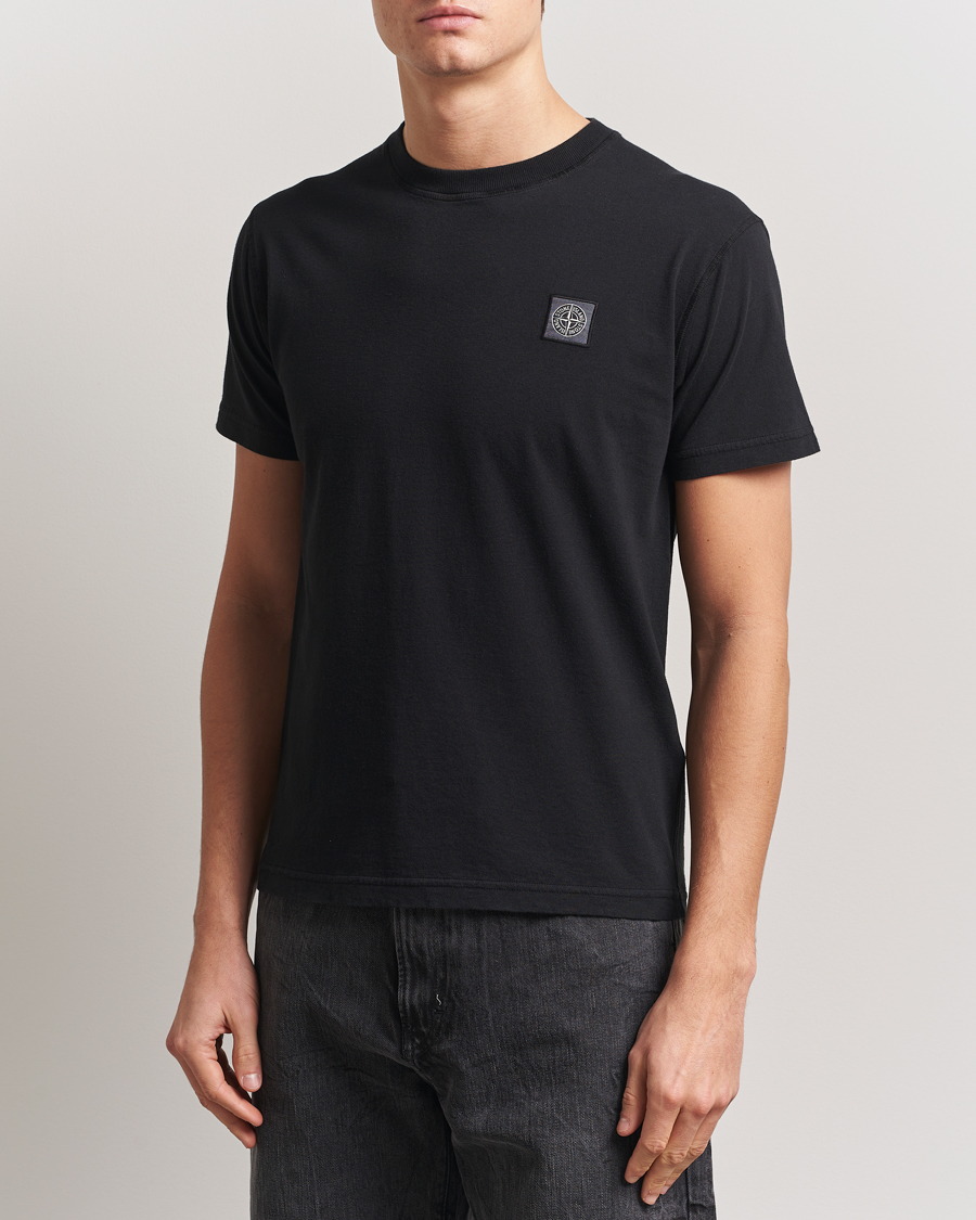 Herr | T-Shirts | Stone Island | Organic Cotton Fissato Effect T-Shirt Black