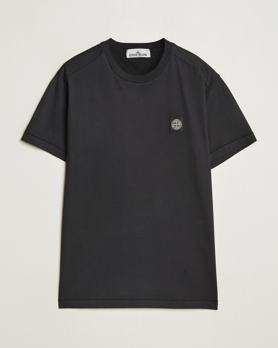 Herr | T-Shirts | Stone Island | Garment Dyed Cotton Jersey T-Shirt Black