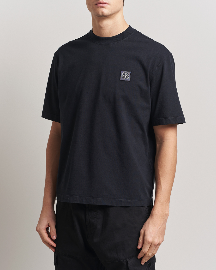 Herr | T-Shirts | Stone Island | Combed Organic Cotton T-Shirt Black