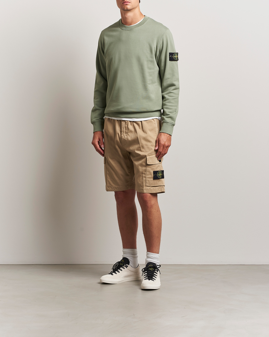 Herr | Shorts | Stone Island | Organic Cotton Stretch Satin Drawstring Shorts Biscuit