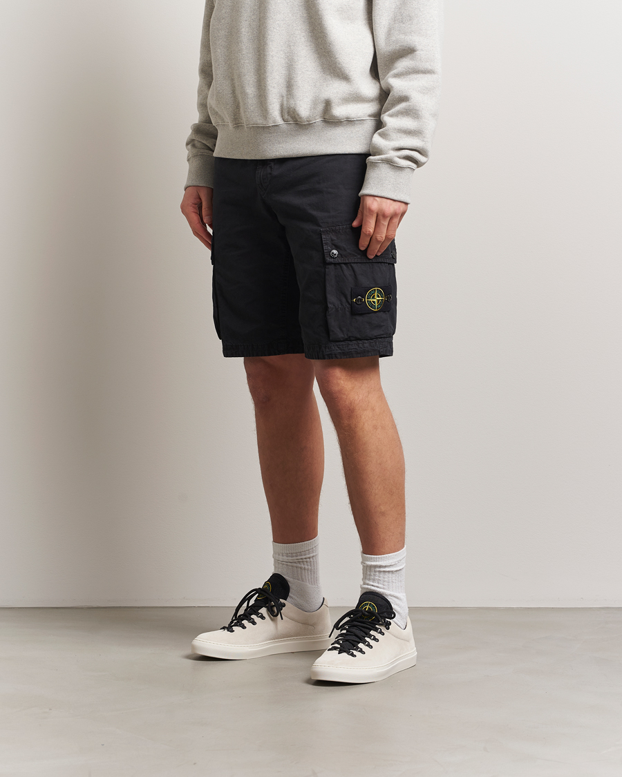 Herr | Shorts | Stone Island | Brushed Cotton Canvas Cargo Shorts Black