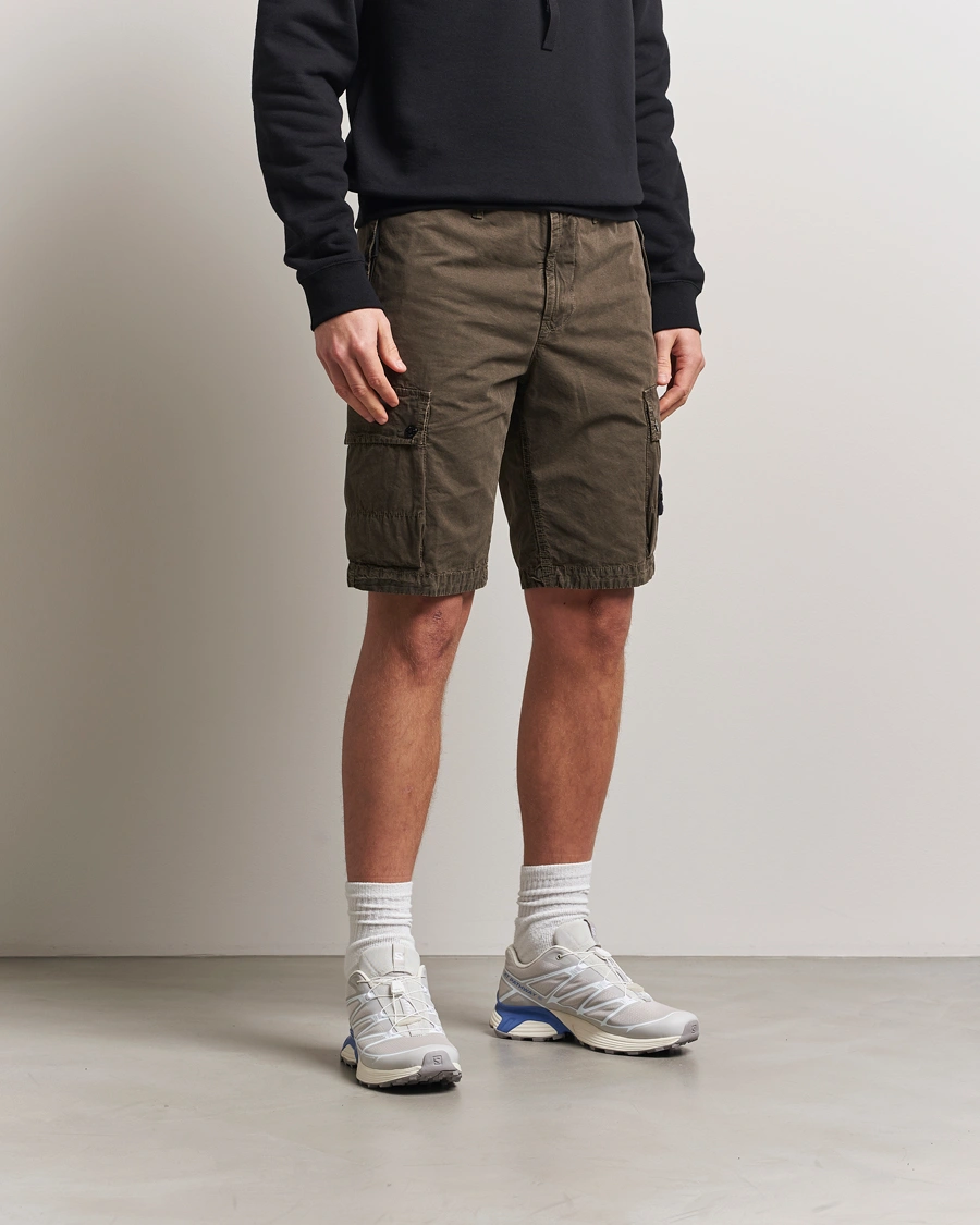 Herr | Shorts | Stone Island | Brushed Cotton Canvas Cargo Shorts Military Green