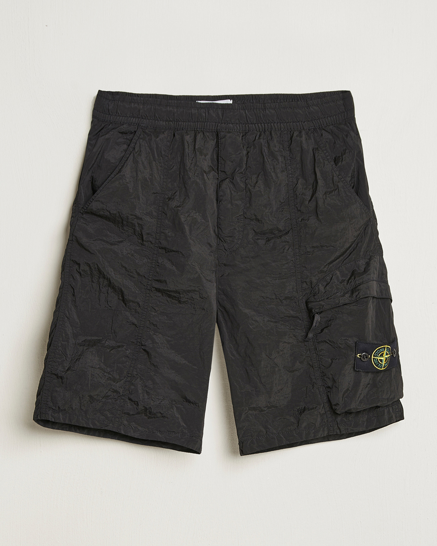 Herr | Shorts | Stone Island | Nylon Metal Drawstring Cargo Shorts Black