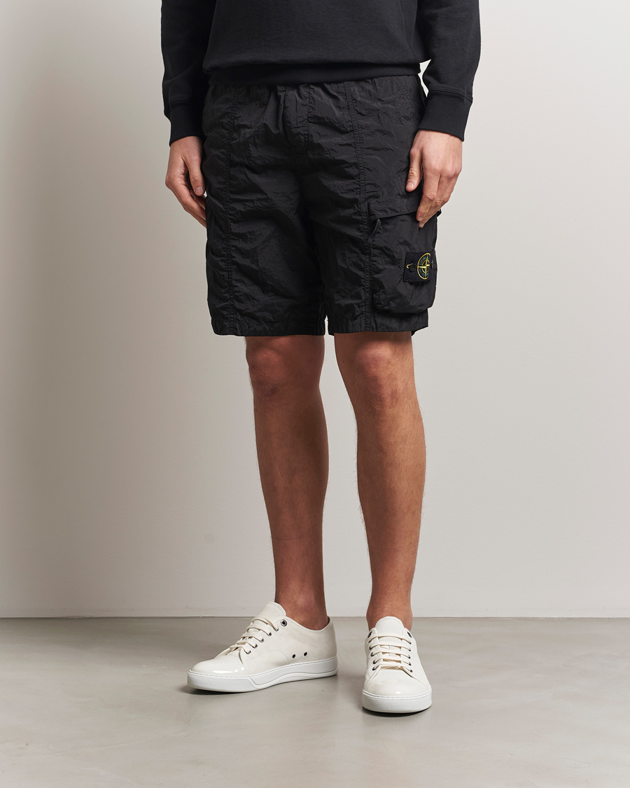 Herr | Shorts | Stone Island | Nylon Metal Drawstring Cargo Shorts Black
