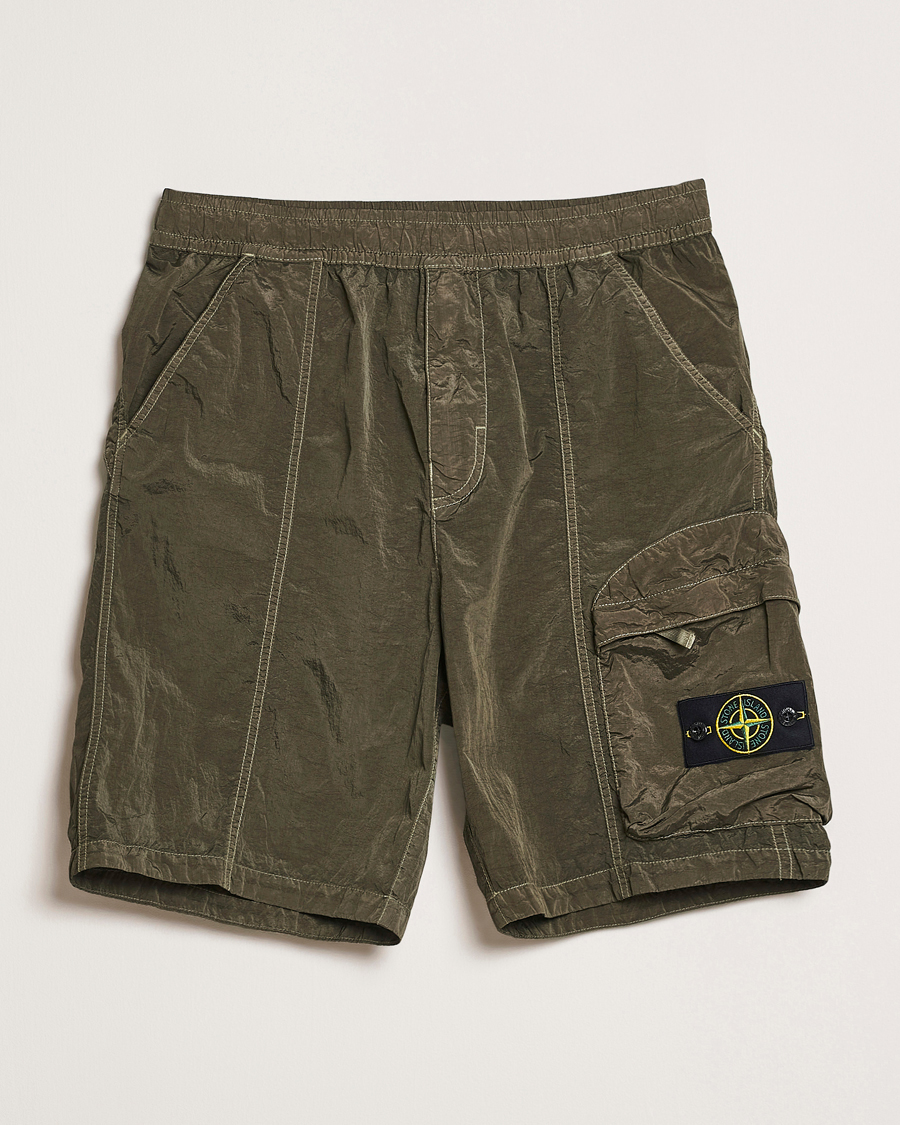 Herr | Shorts | Stone Island | Nylon Metal Drawstring Cargo Shorts Military Green