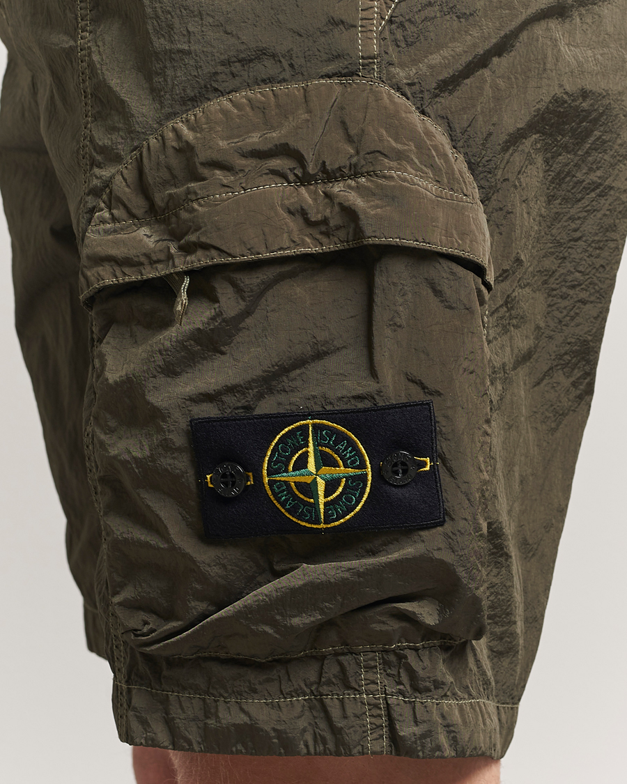 Herr | Shorts | Stone Island | Nylon Metal Drawstring Cargo Shorts Military Green