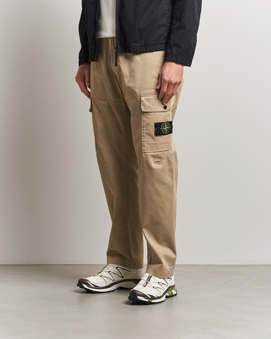 Herr | Byxor | Stone Island | Regular Fit Cotton Stretch Cargo Pants Biscuit
