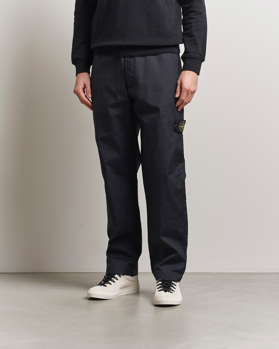 Herr | Byxor | Stone Island | Supima Cotton Canvas Pants Navy Blue