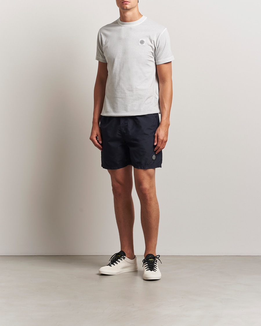 Herr | Badbyxor | Stone Island | Brushed Nylon Swimshorts Navy Blue