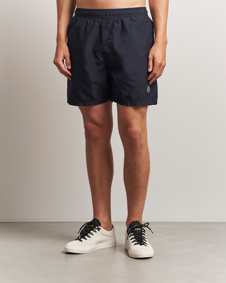 Herr | Badbyxor | Stone Island | Brushed Nylon Swimshorts Navy Blue