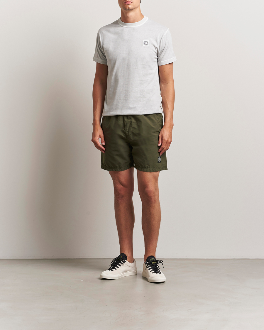 Herr | Badbyxor | Stone Island | Brushed Nylon Swimshorts Military Green