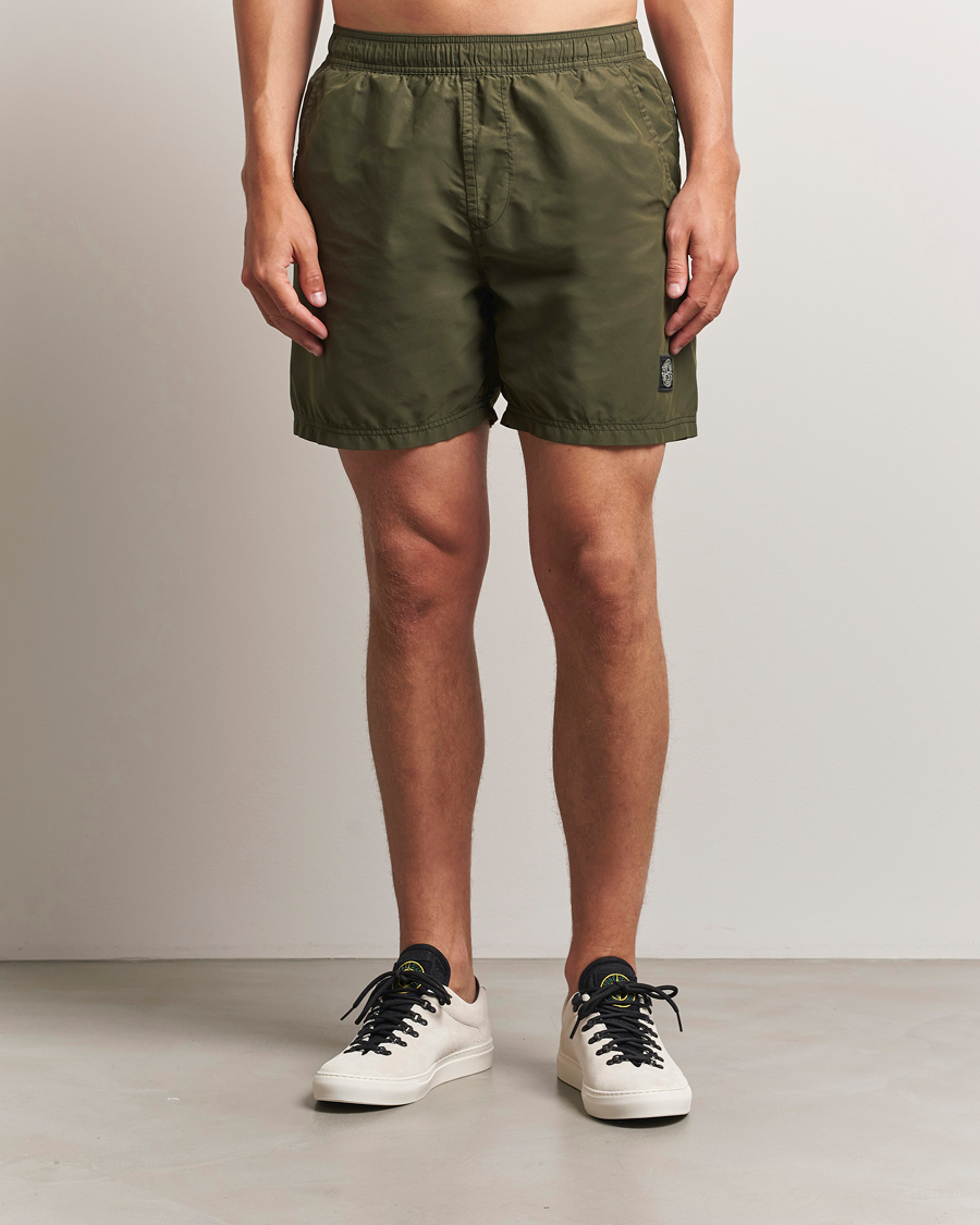 Herr | Badbyxor | Stone Island | Brushed Nylon Swimshorts Military Green