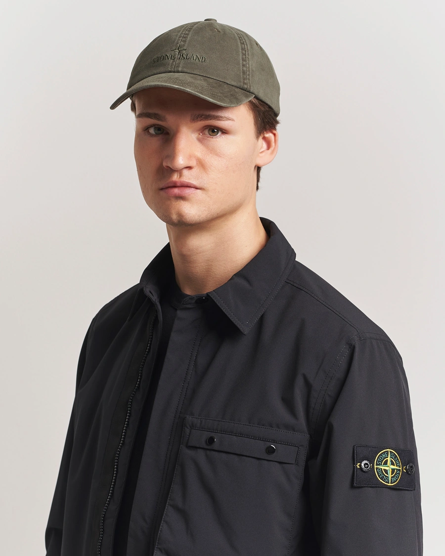Herr | Hattar & kepsar | Stone Island | Cotton Gabardine Cap Military Green