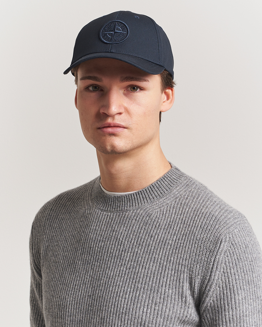 Herr | Hattar & kepsar | Stone Island | Classic Cotton Cap Navy Blue
