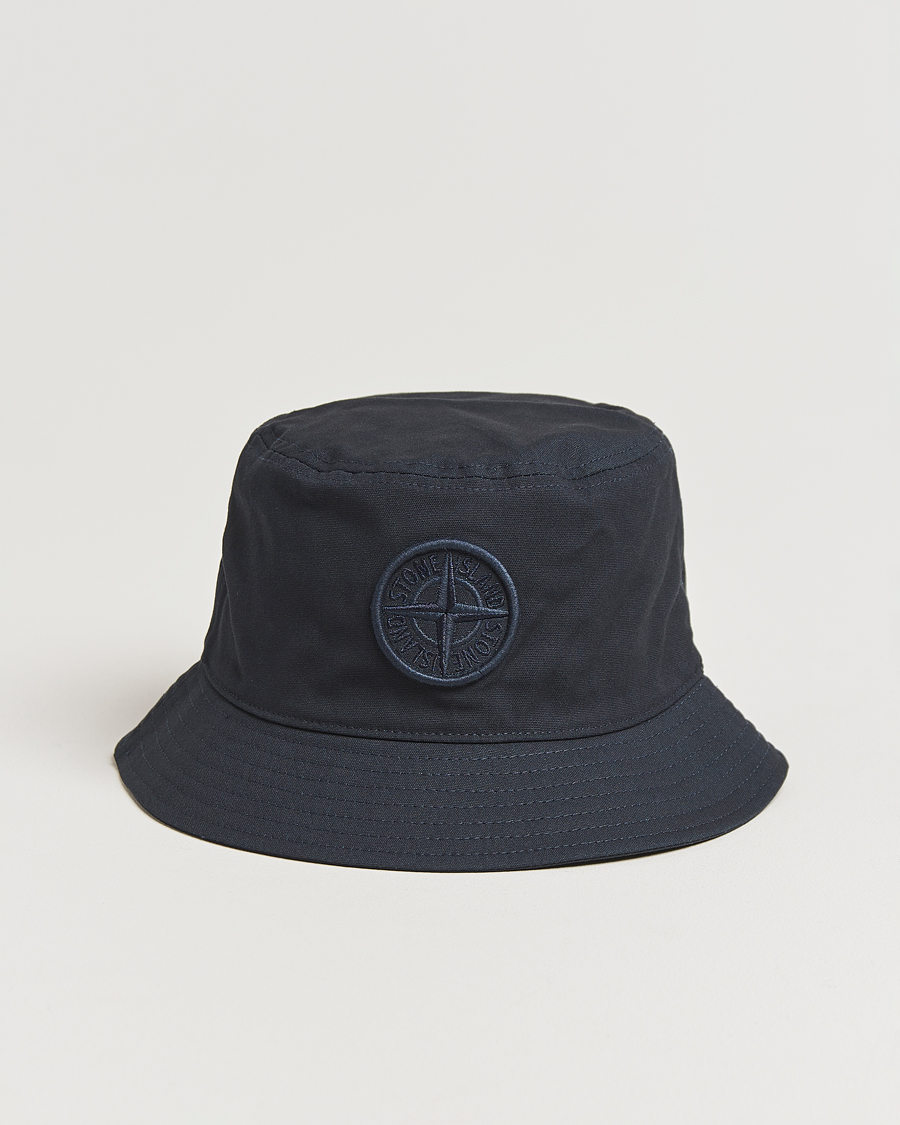 Herr | Stone Island Logo Bucket Hat Navy Blue | Stone Island | Logo Bucket Hat Navy Blue