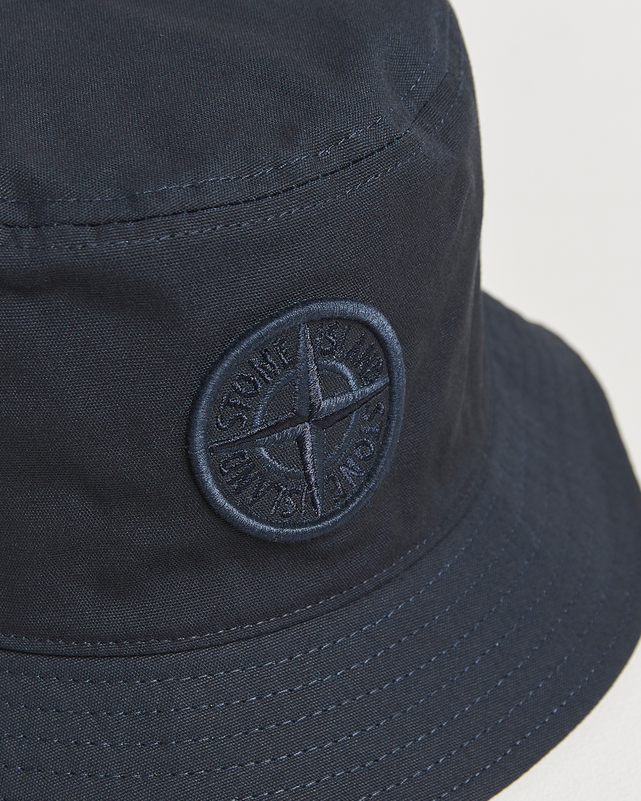 Herr | Stone Island Logo Bucket Hat Navy Blue | Stone Island | Logo Bucket Hat Navy Blue