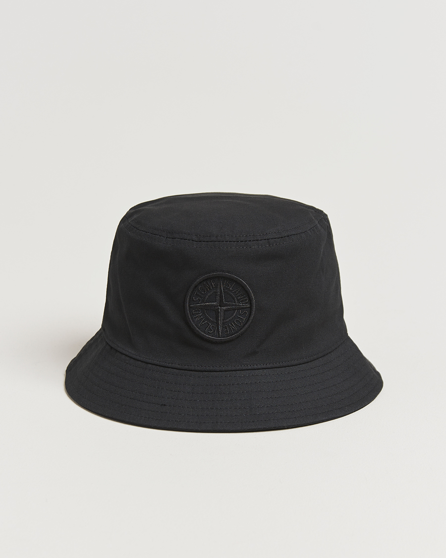 Herr | Stone Island Logo Bucket Hat Black | Stone Island | Logo Bucket Hat Black