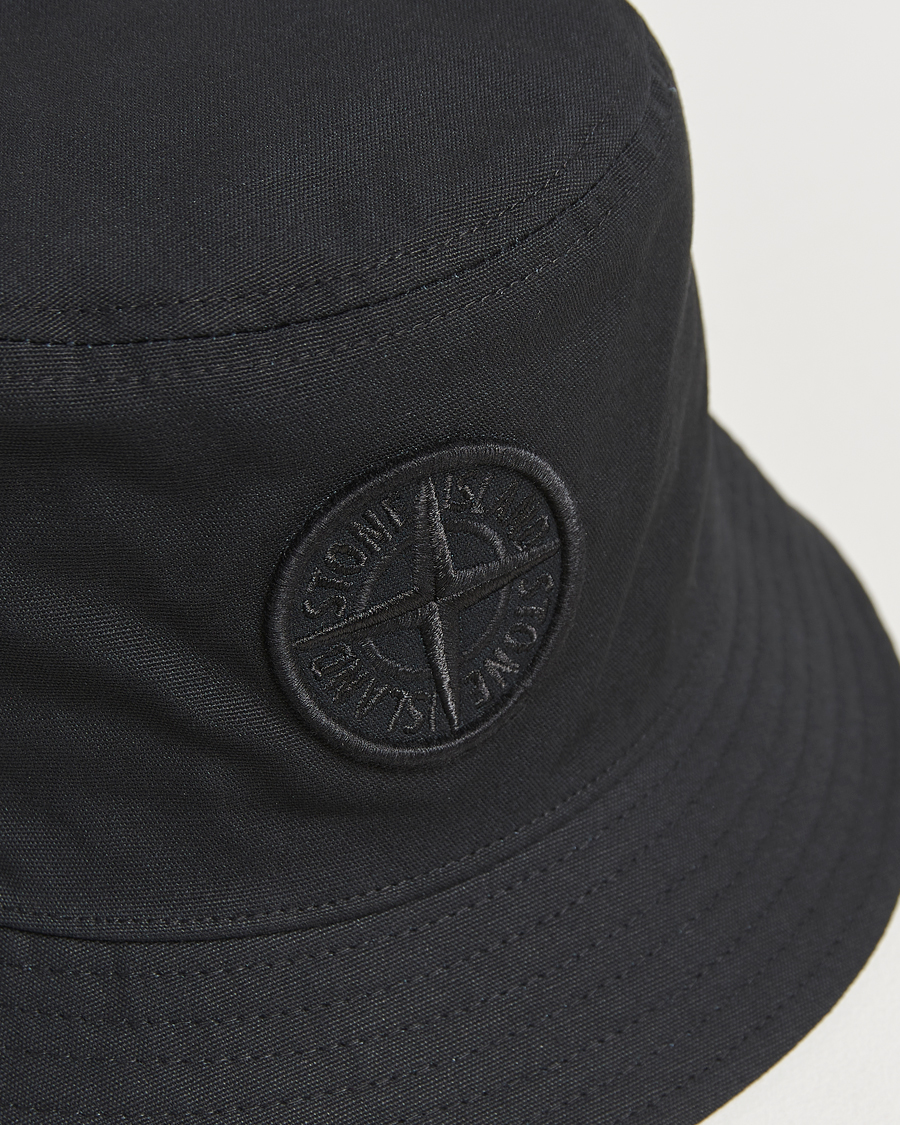 Herr | Stone Island Logo Bucket Hat Black | Stone Island | Logo Bucket Hat Black