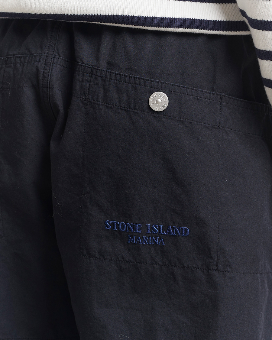 Herr | Byxor | Stone Island | Marina Organic Cotton Tela Pants Navy Blue