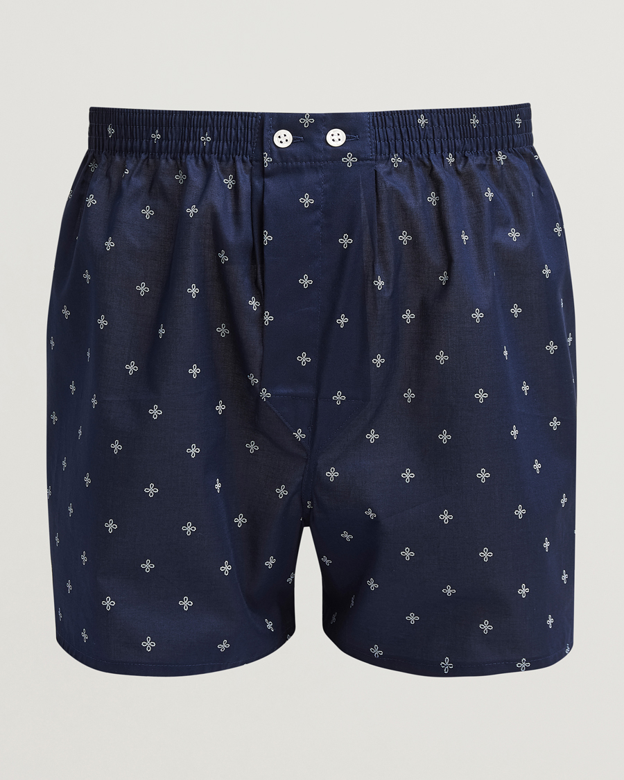 Herr | Underkläder | Derek Rose | Classic Fit Woven Cotton Boxer Shorts Navy