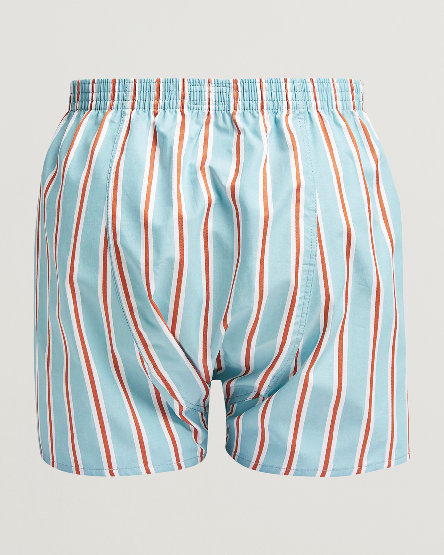 Herr | Underkläder | Derek Rose | Classic Fit Woven Cotton Boxer Shorts Turquoise