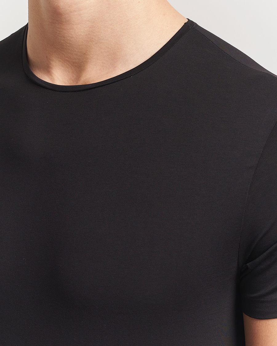 Herr | T-Shirts | Derek Rose | Pima Cotton Crew Neck T-Shirt Black