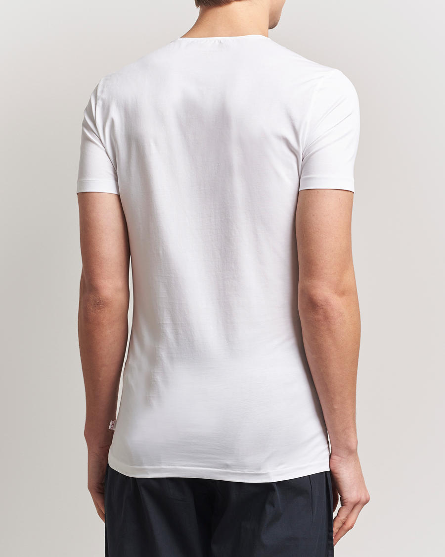 Herr | T-Shirts | Derek Rose | Pima Cotton Crew Neck T-Shirt White
