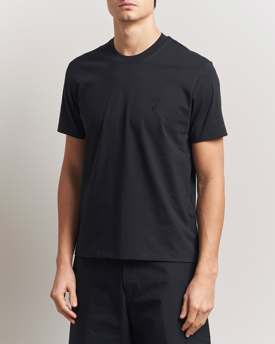 Herr | T-Shirts | AMI | Tonal Heart Logo T-Shirt Black