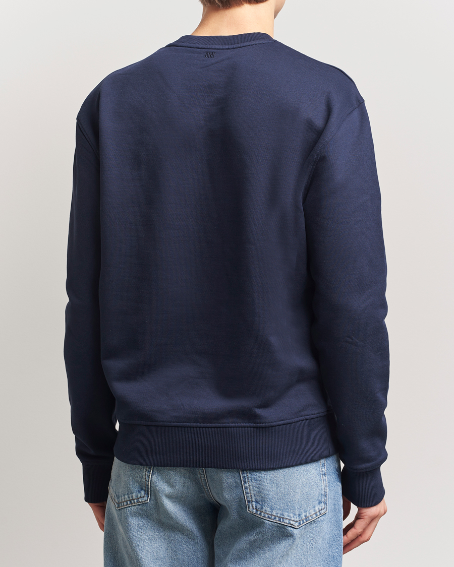 Herr | Tröjor | AMI | Off White Heart Logo Sweatshirt Night Blue