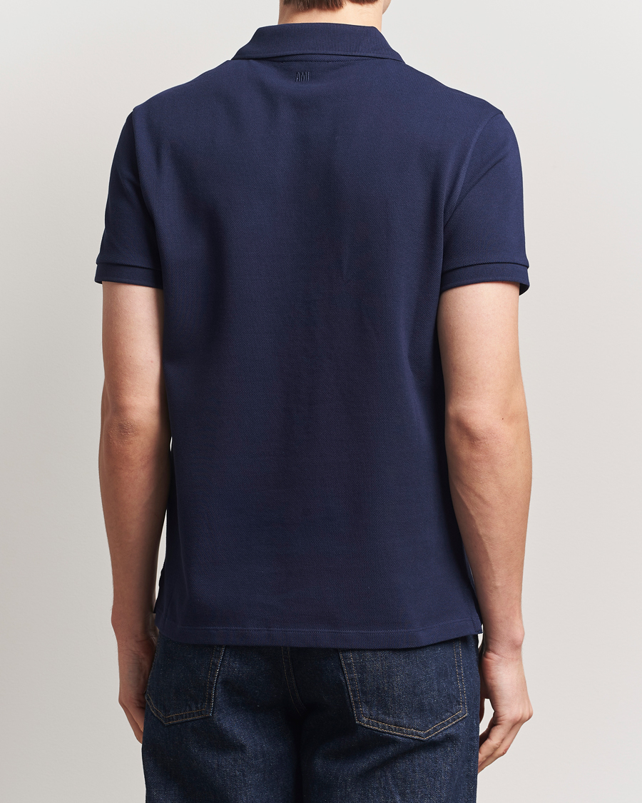 Herr | Pikéer | AMI | Off White Heart Logo Polo Night Blue