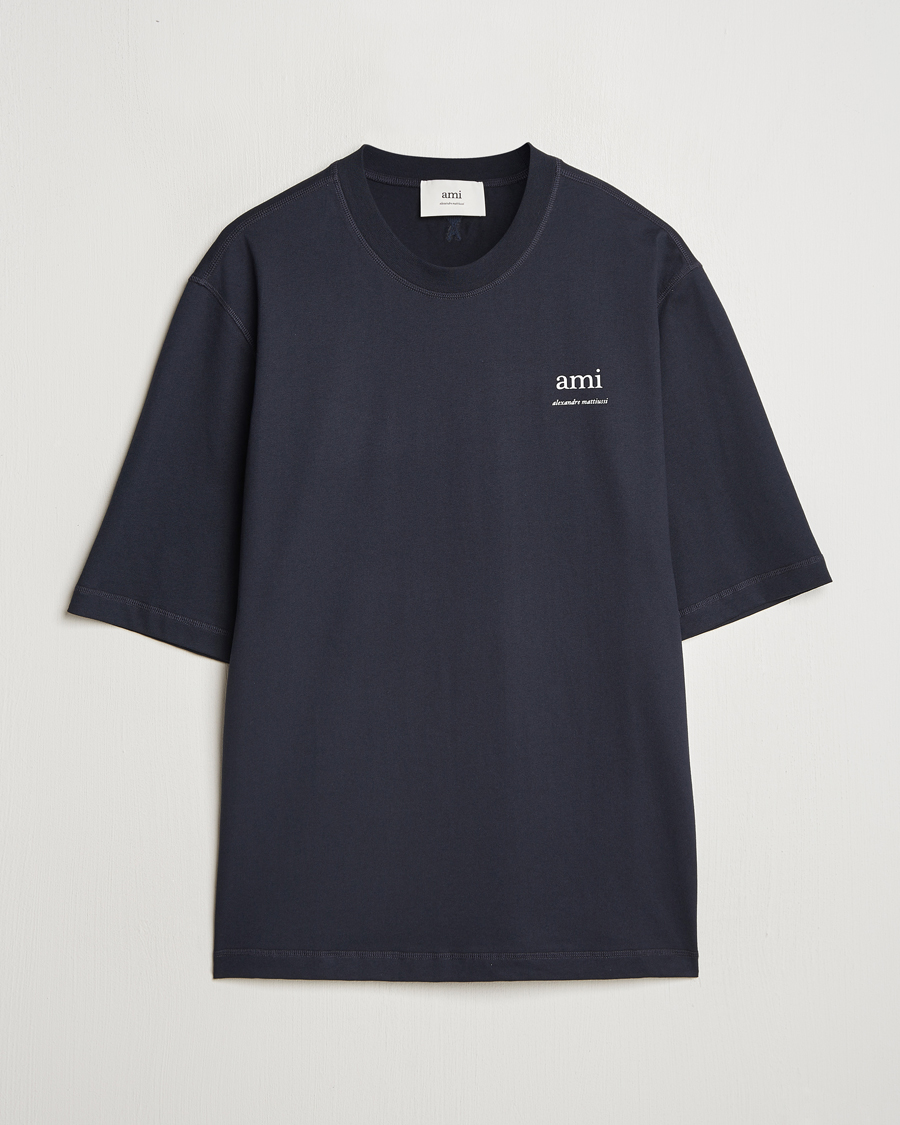 Herr | T-Shirts | AMI | Logo T-Shirt Navy Blue