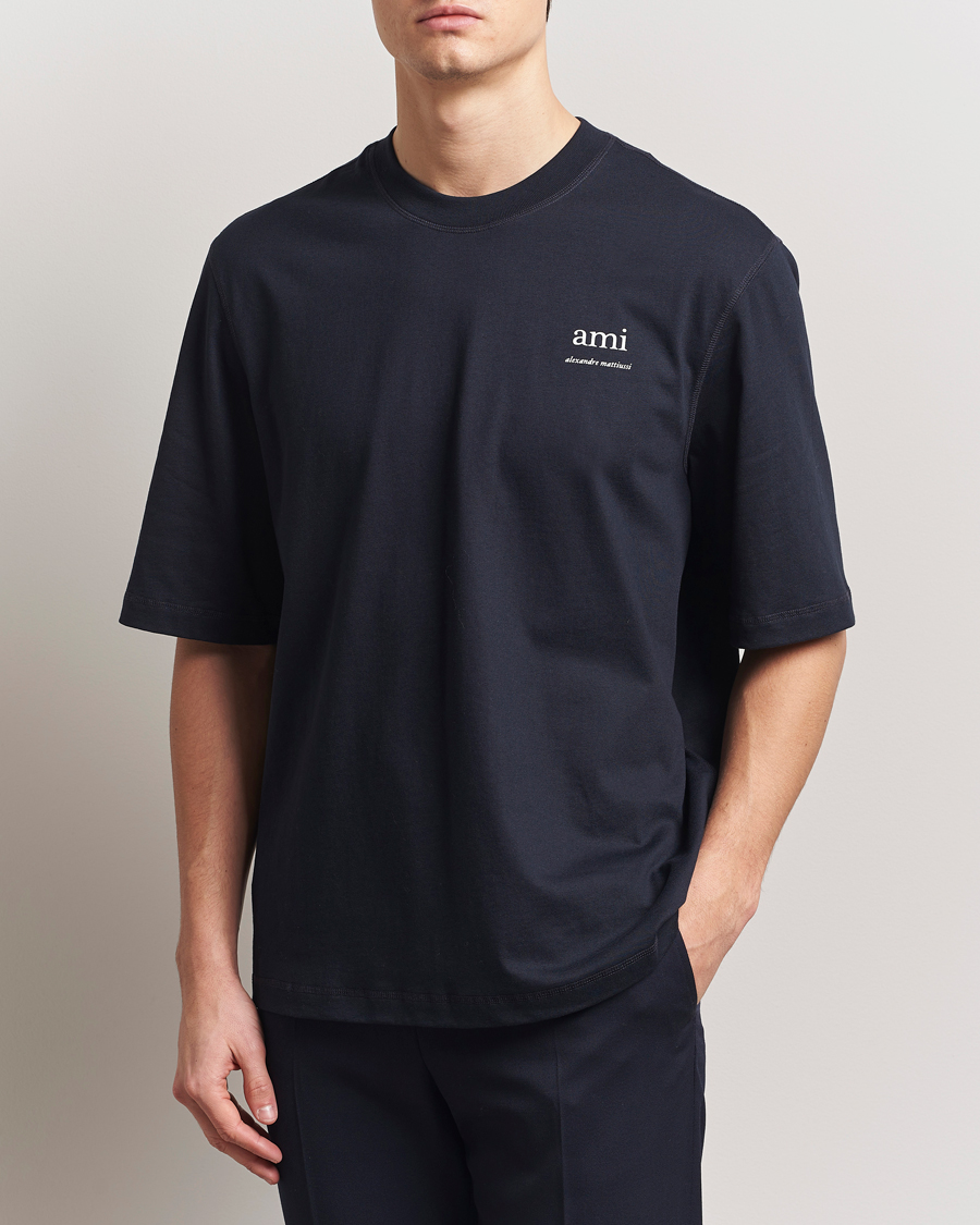Herr | T-Shirts | AMI | Logo T-Shirt Navy Blue