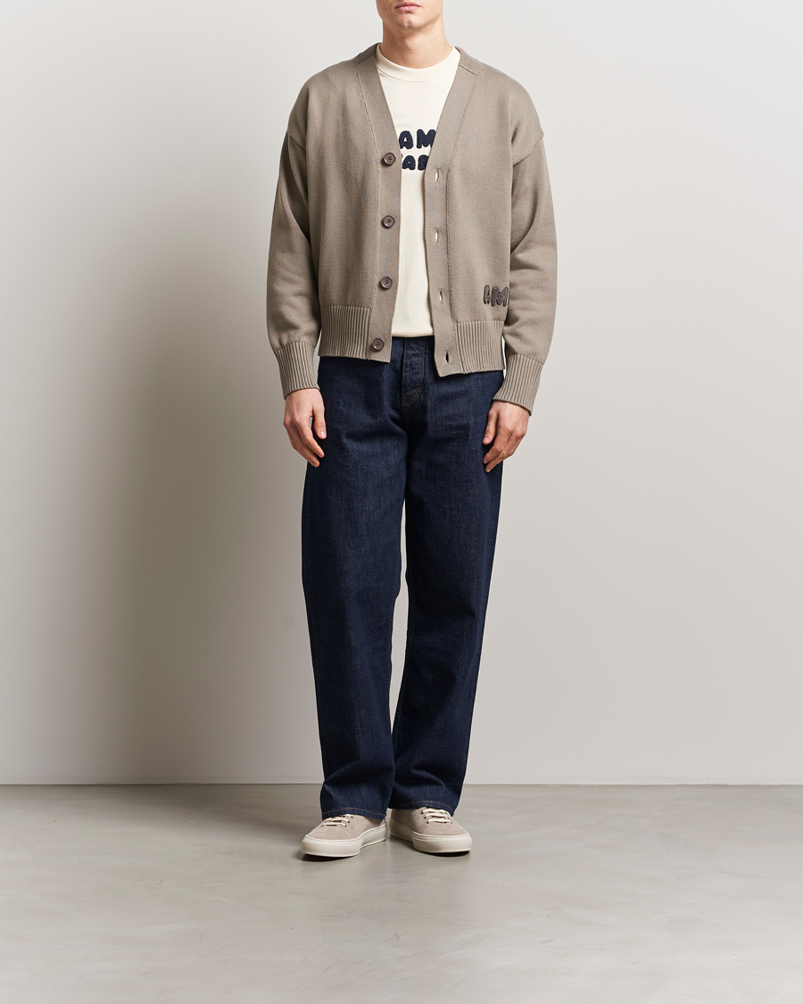 Herr | Tröjor | AMI | Embroidered Knitted Cardigan Ash
