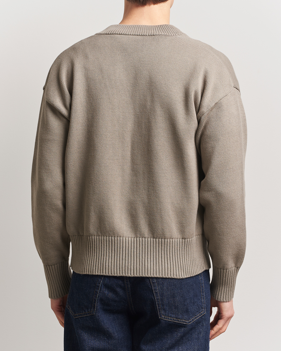 Herr | Tröjor | AMI | Embroidered Knitted Cardigan Ash